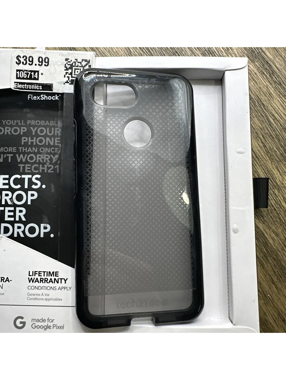 Tech 21 T21-6256 Evo Fitted Soft Shell Case for Google Pixel 3 - Smokey/Black
